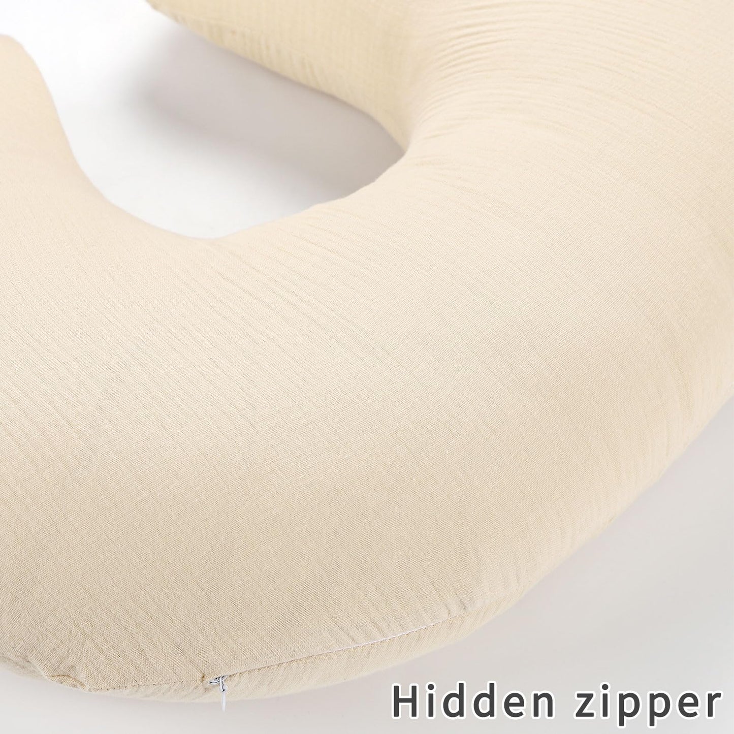 Muslin Nursing Pillow Cover, Cotton Breastfeeding Pillow Cover For Baby Girls Boys, Soft Breathable Nursing Pillowcase For Infan