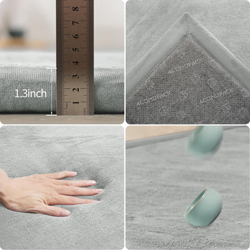 Acomopack Baby Play Mat For Floor 1.3' Thick Memory Foam Play Mat 79'  118' Tummy Time Crawling With Non-Slip Bottom For Livi