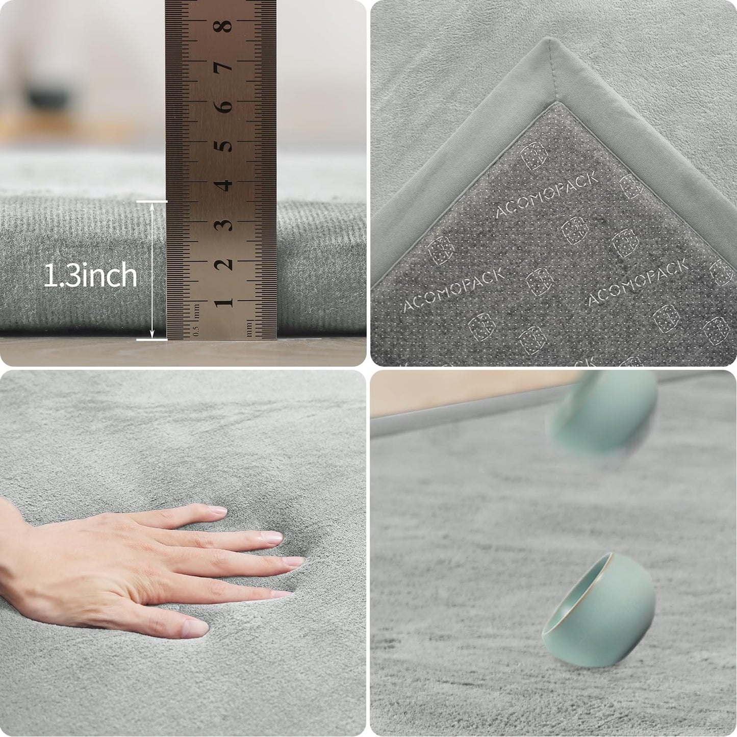 Acomopack Baby Play Mat For Floor 1.3' Thick Memory Foam Play Mat 79'  157 Tummy Time Crawling With Non-Slip Bottom For Living