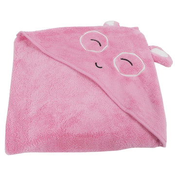 Cute Kids Bath Towel, Coral Fleece Baby Bath Washcloths, Soft for Dry The Water Shower Baby Kids(Pink Bunny)