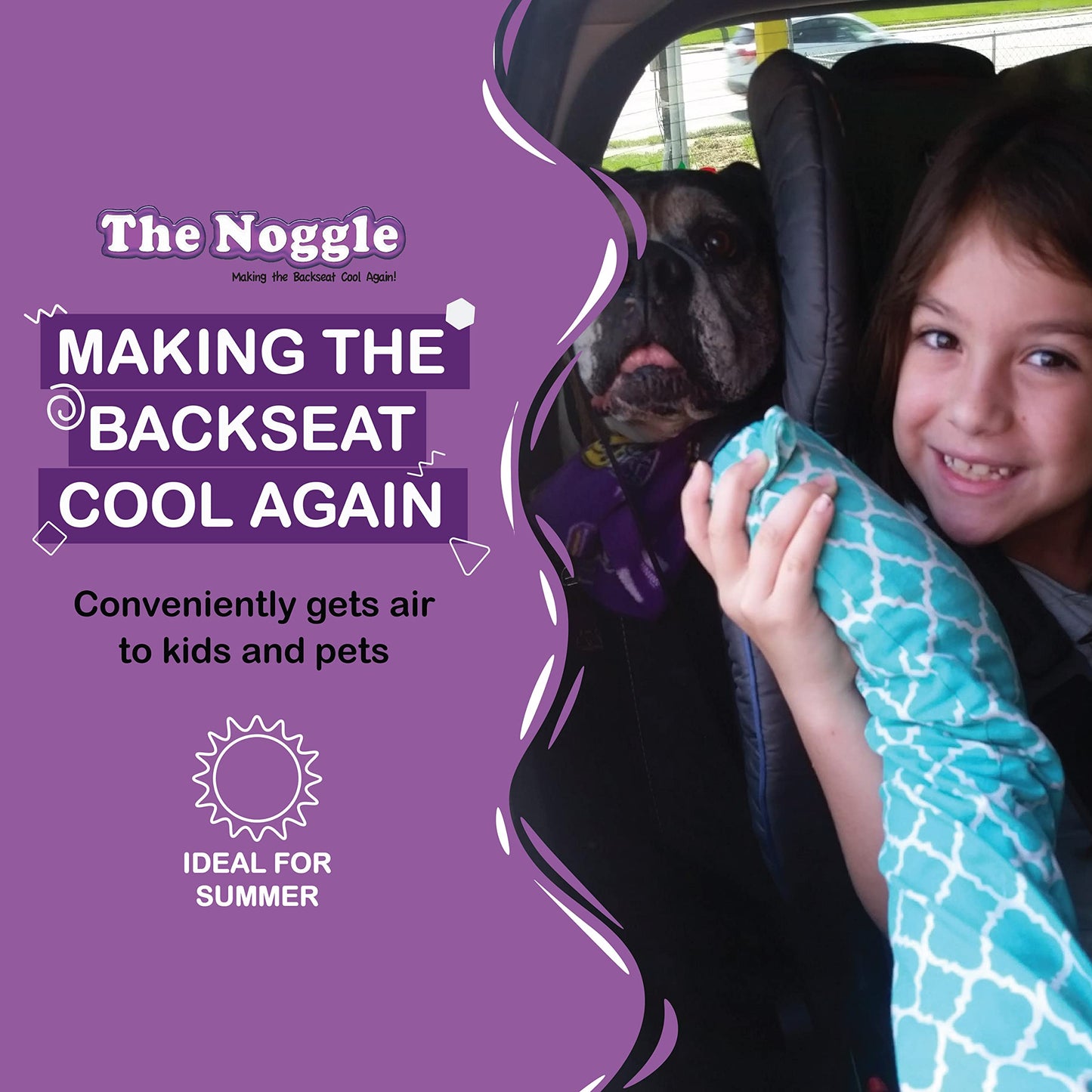 Noggle, 8Ft - Kids Personal Air Conditioning System, Made In Usa, Directs Cool Air To Children In The Backseat - Air Conditionin
