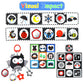 Black and White High Contrast Baby Toys 0-6 Months with Mirror, Crinkle and Rattles, Soft Baby Toys for Brain Development Montes