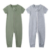 Owlivia Baby Boy Romper, Unisex Short-Sleeve Summer Outfit, 100% Organic Cotton Boy One-Piece Jumpsuit(12-18 Months, Olive & Gra