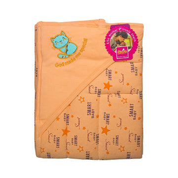 SkinCo Sweet Dreams Hooded Towel Orange, 70 x 68 cm, Bio Washed