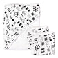 Honestbaby Unisex Baby 3-Piece Organic Cotton Hooded Towel & Washcloth Set Bandana, Pattern Play, One Size Us