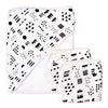 Honestbaby Unisex Baby 3-Piece Organic Cotton Hooded Towel & Washcloth Set Bandana, Pattern Play, One Size Us