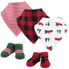 Hudson Baby Unisex Baby Cotton Bib And Sock Set, Christmas Tree, One Size