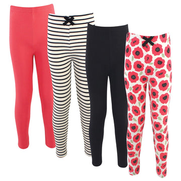 Touched By Nature Girls' And Women Organic Cotton Leggings, Poppy, 18-24 Months