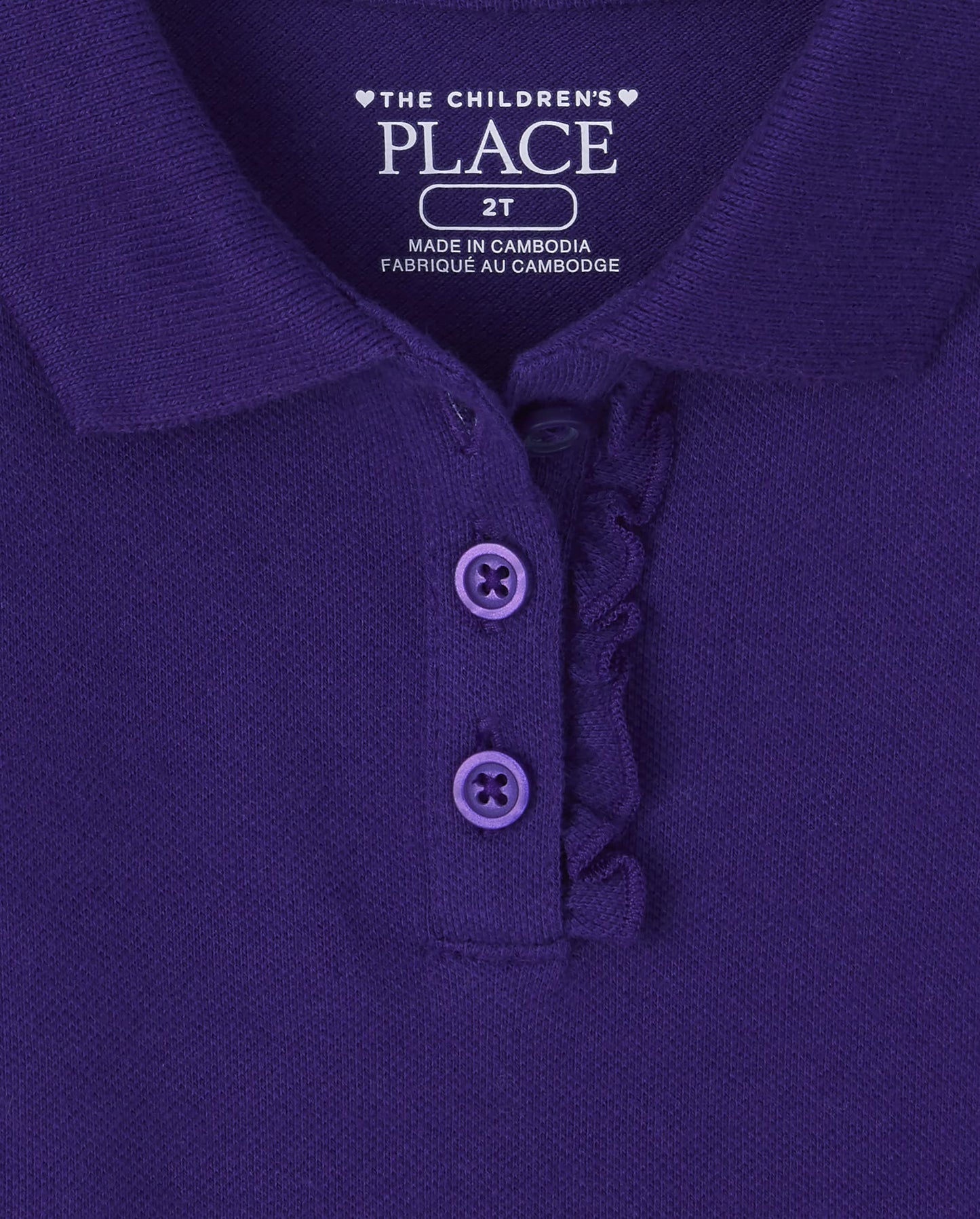 The Children'S Place Baby Girls And Toddler Girls Long Sleeve Ruffle Pique Polo, Regal Violet, 5T