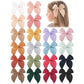 Niceye Pack Of 20 Girls Solid Color Hair Bows Cotton Linen Alligator Hair Clips Or Little Girls Toddlers Kids Neutral Handmade H
