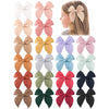 Niceye Pack Of 20 Girls Solid Color Hair Bows Cotton Linen Alligator Hair Clips Or Little Girls Toddlers Kids Neutral Handmade H