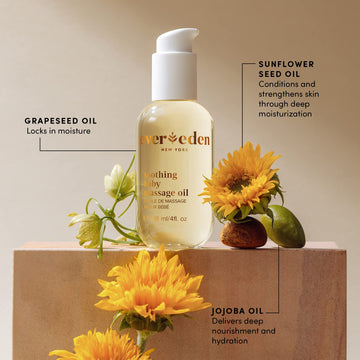Evereden Soothing Baby Massage Oil 10.1 fl oz. | Clean Baby Care | Non-toxic and Fragrance Free | Clean Ingredients