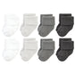 Hudson Baby Unisex Baby Cotton Rich Newborn And Terry Socks, Solid Gray White, 0-6 Months