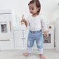 Baby Girl Clothes Outfits Toddler Infant Baby Romper Top+Jeans Clothing Set (White, 18-24 Months)
