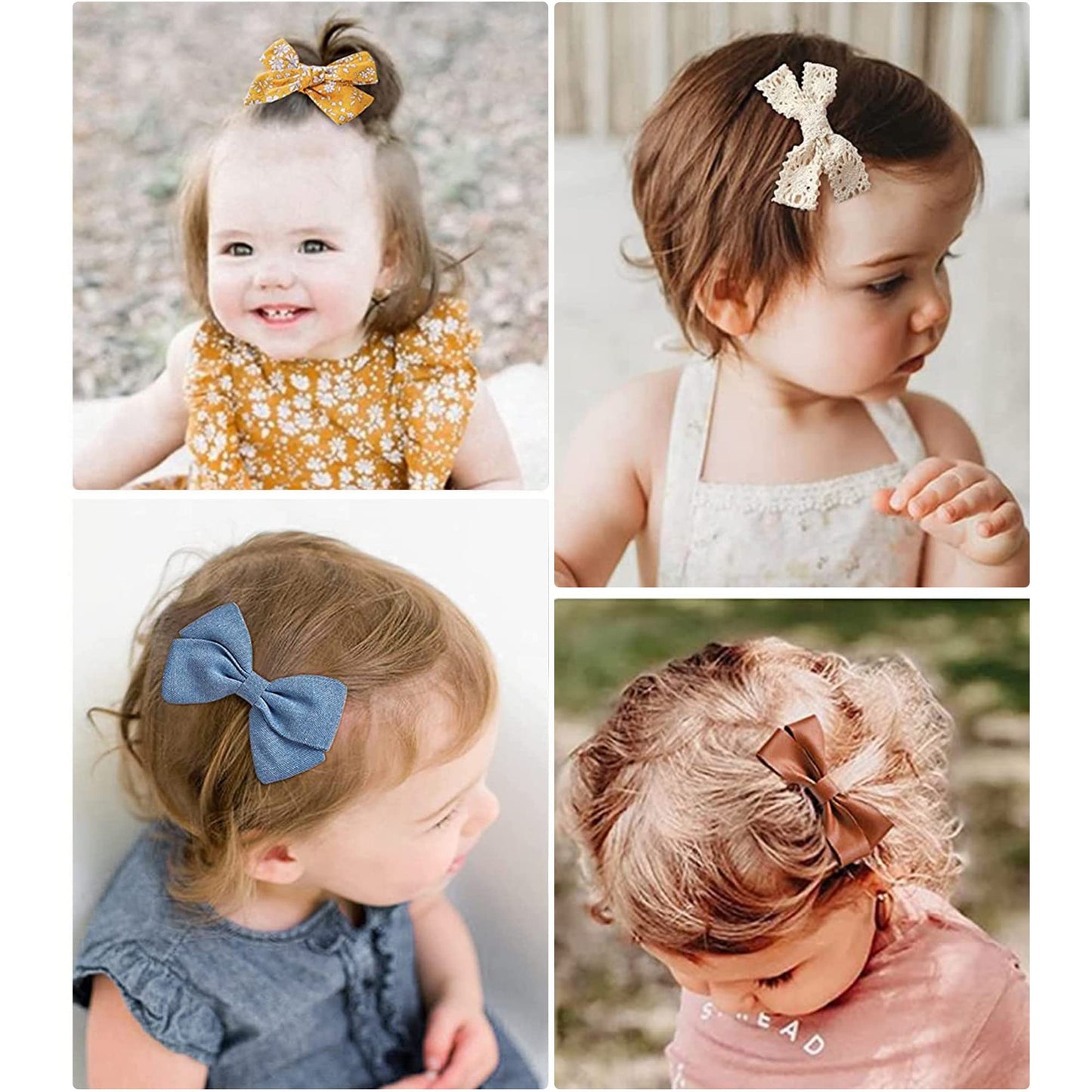 Jesries 21 Pack Baby Girls Hair Clips Bows Fully Lined Non Slip Barrettes For Fine Handmade Hair Accessories For Newborn Infant