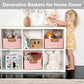 Chicvita Pink Basket Storage Baskets For Organizing, Gift Basket For Toys, Baby Basket For Diapers, Woven Baskets For Storage, D