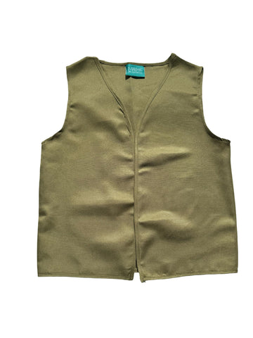Boys Peasant Costume Vest - Small 4-6 - Khaki/Olive