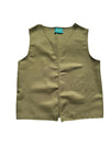 Boys Peasant Costume Vest - Small 4-6 - Khaki/Olive