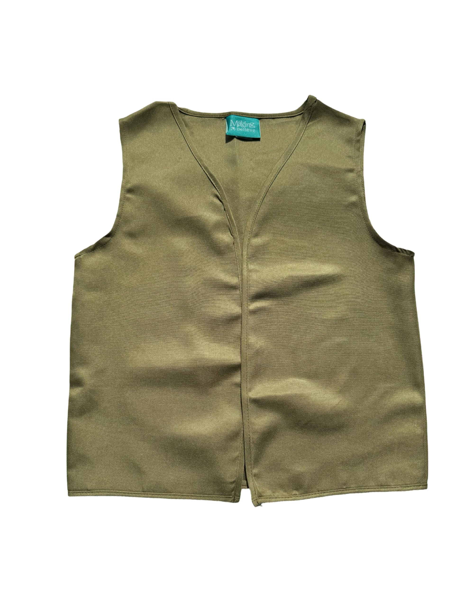 Boys Peasant Costume Vest - Small 4-6 - Khaki/Olive