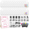 Newwiee 55 Pcs White Bibs for Baby Decorating Design a Bib Decorate Plain newborns Bibs Wooden Sign for Baby Shower Games Kit (P