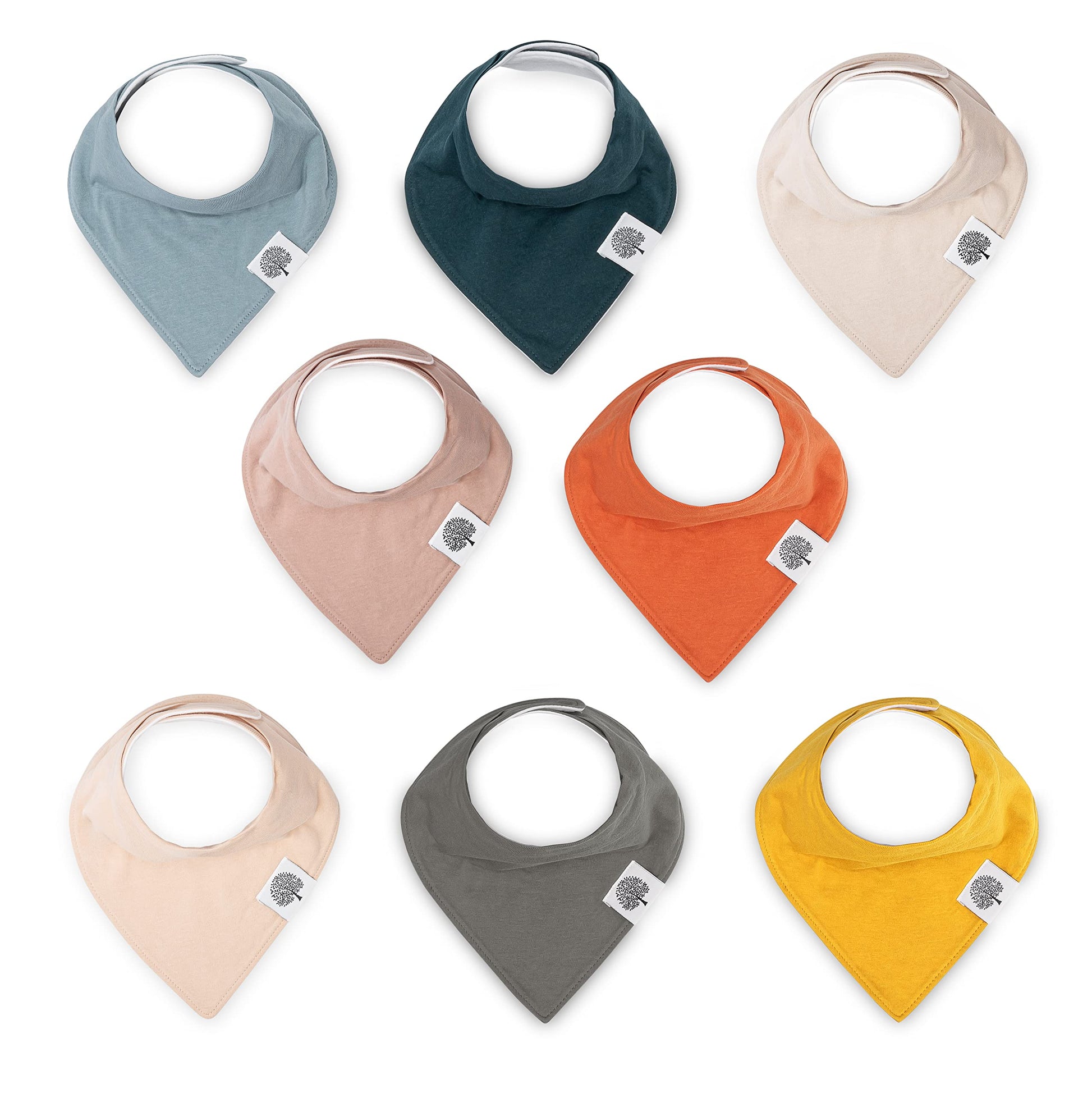 Parker Baby Bandana Drool Bibs - 8 Pack Baby Bibs For Boys, Girls, Unisex -'The Dune Set'