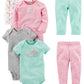 Simple Joys Baby Girls 6 piece Little Character set Sleepwear, Pink/Mint Ruffle, 24 Months