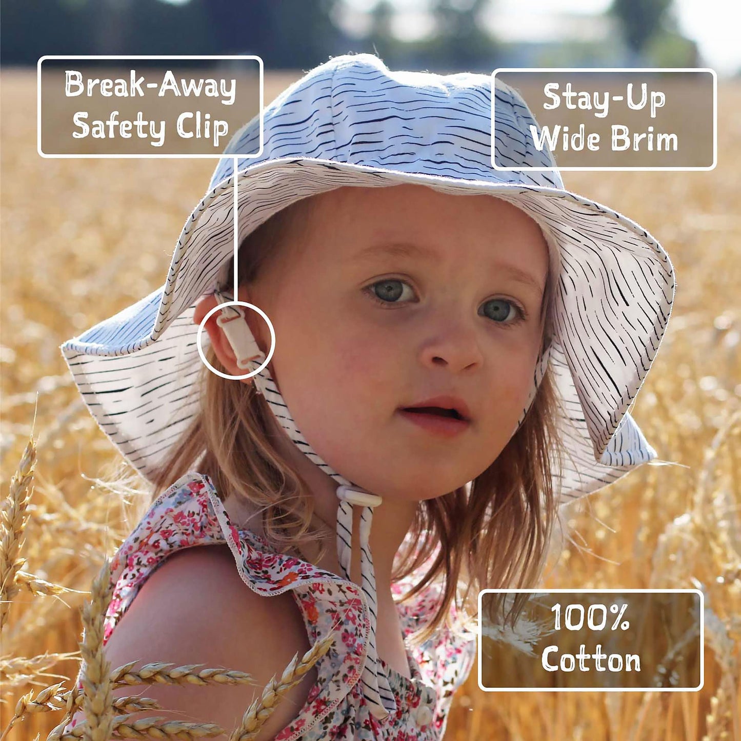 Jan & Jul Baby Sun-Hat For Toddler Girls 50+ Upf Protection (M: 6-24 Months, White Eyelet)