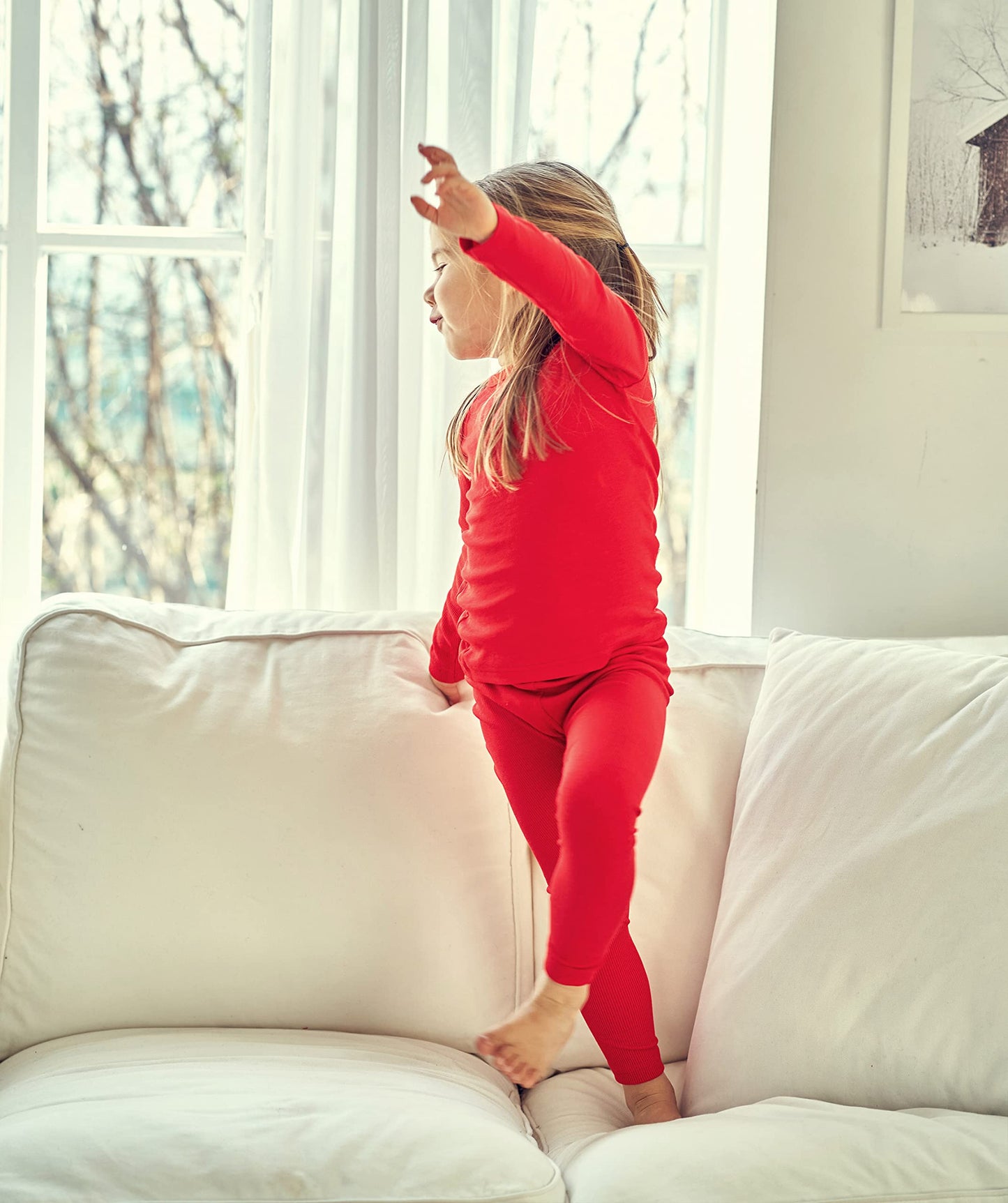 Avauma Baby Boys Girls Pajama Set Kids Toddler Snug Fit Ribbed Sleepwear Pjs For Daily Life Style (Js/Red, 5T)