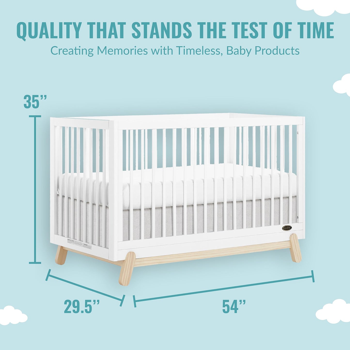 Dream On Me Hygge 5-In-1 Convertible Crib In Weathered Vintage Oak, Jpma & Greenguard Gold Certified, Made Of Sustainable Pinewo