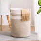 Youdenova Woven Rope Laundry Hamper Basket, 58L Tall Laundry Basket For Blanket Organizer- Clothes Hamper For Bedroom Storage, B