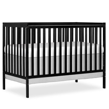 Dream On Me Synergy 5-In-1 Convertible Crib In Black, JPMA & Greenguard Gold Certified, Constructed out of solid reclaimed New Z