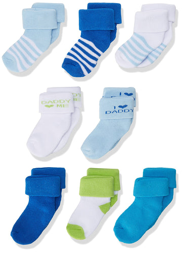 Luvable Friends Baby Boys Newborn And Terry Socks, Blue Daddy, 6-12 Months Us
