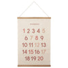 Bon Et Beau 1624 Inch Embroidered Numbers Poster Framed With Wood Hanger - Dusty Pink Wall Decor For Girls Nursery, Bedroom, Pla