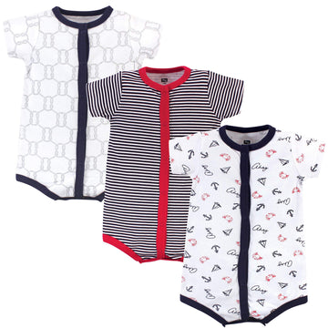 Hudson Baby Baby Boys Cotton Rompers And Toddler T Shirt Set, Pink Mermaid, 12-18 Months Us