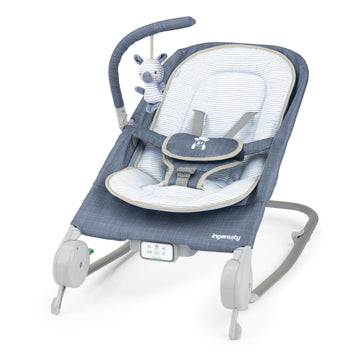 Ingenuity Gas Relief and Anti-Colic Baby Bouncer Seat and Rocker, Gentle Belly Message to Relax and Soothe Bellies, Instant Tumm