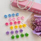 Elemirsa 96Pcs Baby Girl Hair Clips 24 Multicolors Colors Mini Hair Claw Clips Small Tiny Flower Claw Clips In Organizer Box Hai