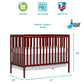 Dream On Me Synergy 5-in-1 Convertible Full-Size Baby Crib - Cherry, Greenguard Gold & JPMA Certified, Converts to Toddler Bed,