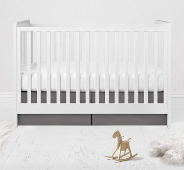 Bacati - Muslin Ikat Stars Toddler Bedding (Crib/Toddler Bed Skirt, Grey)