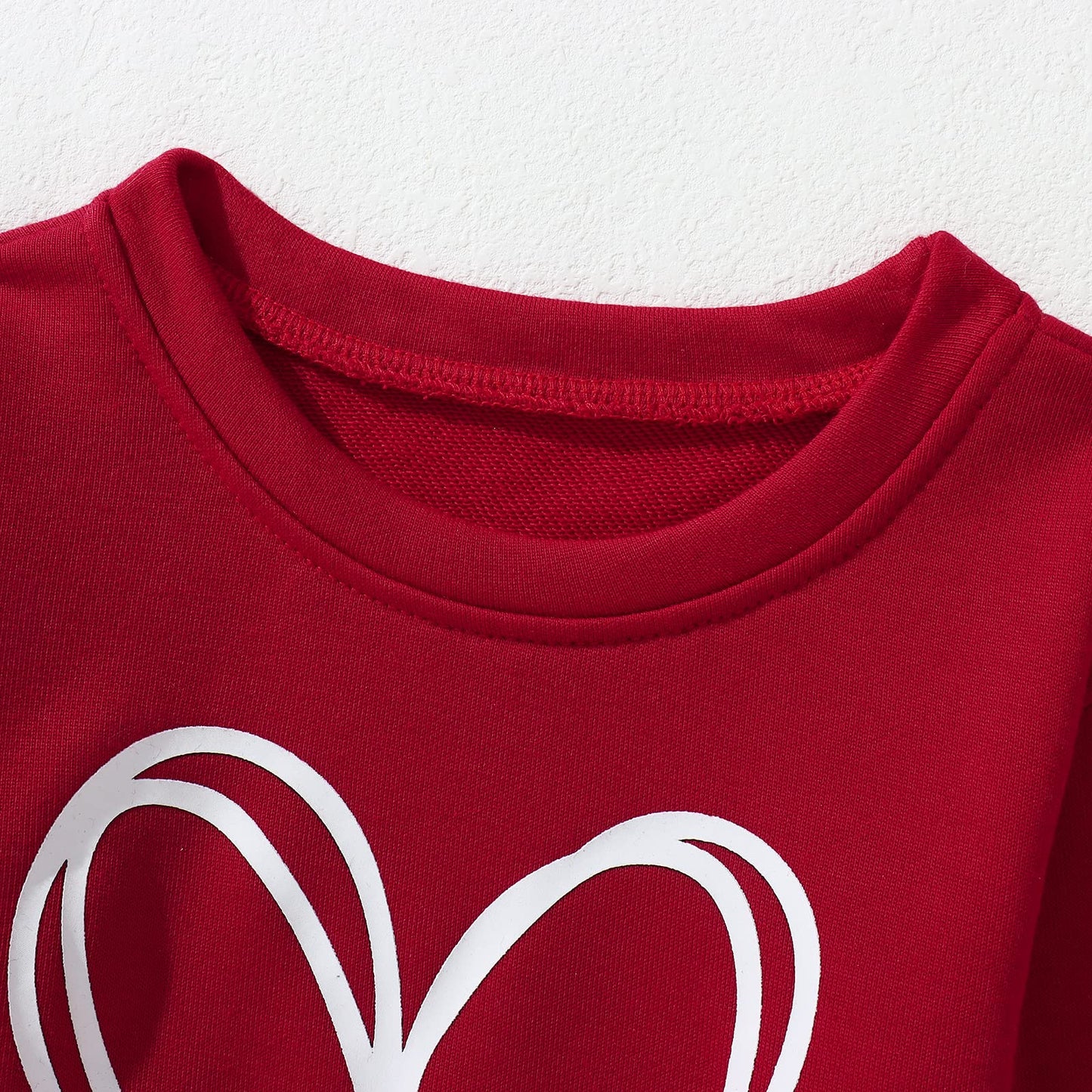 Mommy And Me Valentine'S Day Sweatshirt Love Heart Graphic Family Matching Pullover Casual Long Sleeve Shirt Tops (Kid-Red, 4-5T