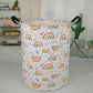 Huayee 19.7 Inches Large Laundry Basket Waterproof Round Cotton Linen Collapsible Storage Bin With Handles For Hamper Kids Room,