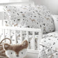 Levtex Baby Bailey Bear, Animals, Woodland, Charcoal, Beige, White -5Pc Toddler Set - Neutral Kids Bedding - Reversible Quilt, F