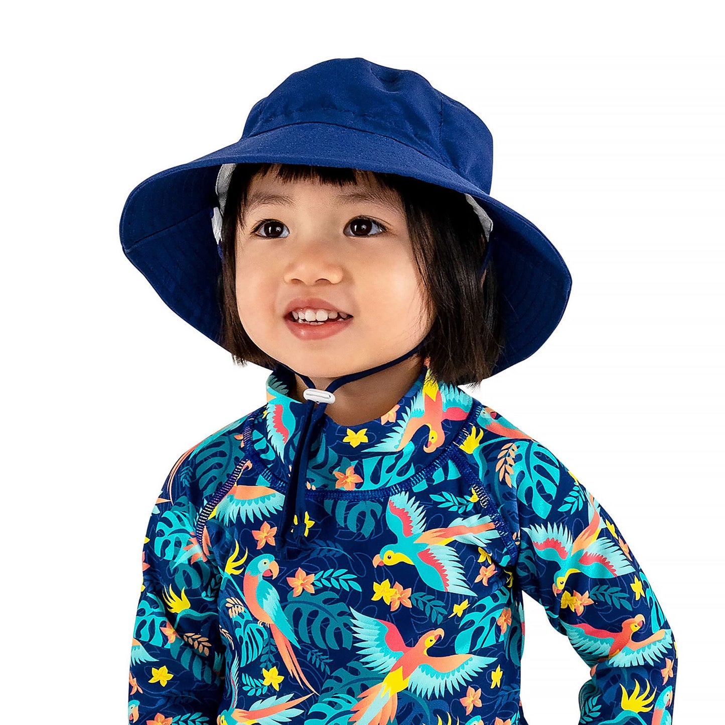 Jan & Jul Beach Toddler Bucket Hat With Sun Protection 100% Cotton (M: 6-24 Months, Navy)