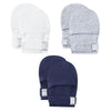 Hapiu Baby Mitten, 3 Pack, Navy&Gray Heather&Cloud, 0-3 Months
