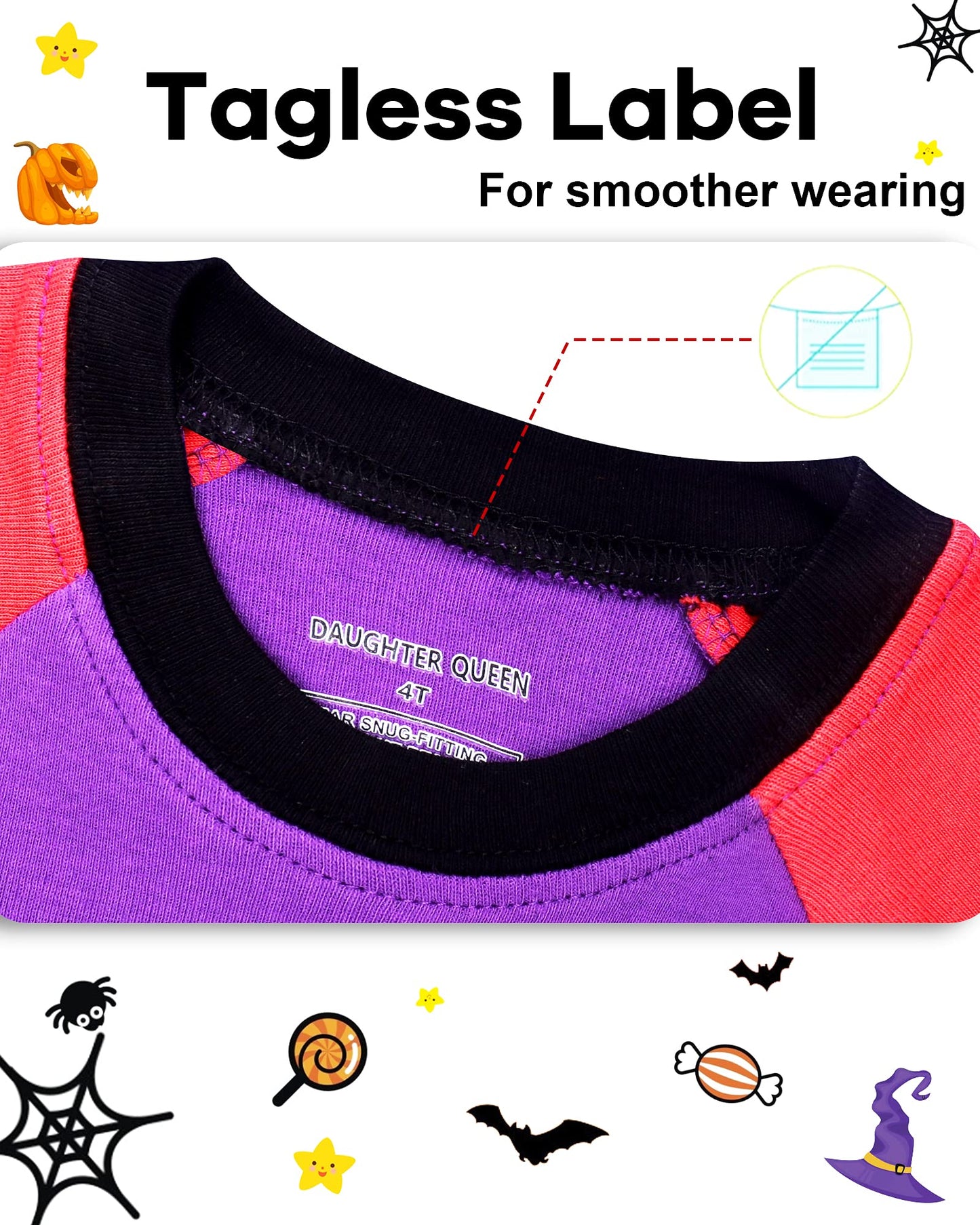 Daughter Queen Girls Halloween Pajamas 18-24 Months Baby Toddler Pjs Cat Pj Sets 100% Cotton Comfy Soft Sleepwear Pumpkin Jammie