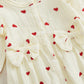 Sasaerucure Infant Baby Girl Valentines Outfit Long Sleeve Heart Jumpsuit Newborn Baby Girl Smocked Bubble Romper + Headband (Ap