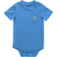 Carhartt Baby Short-Sleeve Pocket Bodysuit, French Blue, 18M