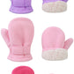 Baby Toddler Mittens Boys Girls Winter Outdoor Gloves Kids Easy-On Fleece Warm Mittens Purple Pink Rose 3 Pairs M(1-2 Years)