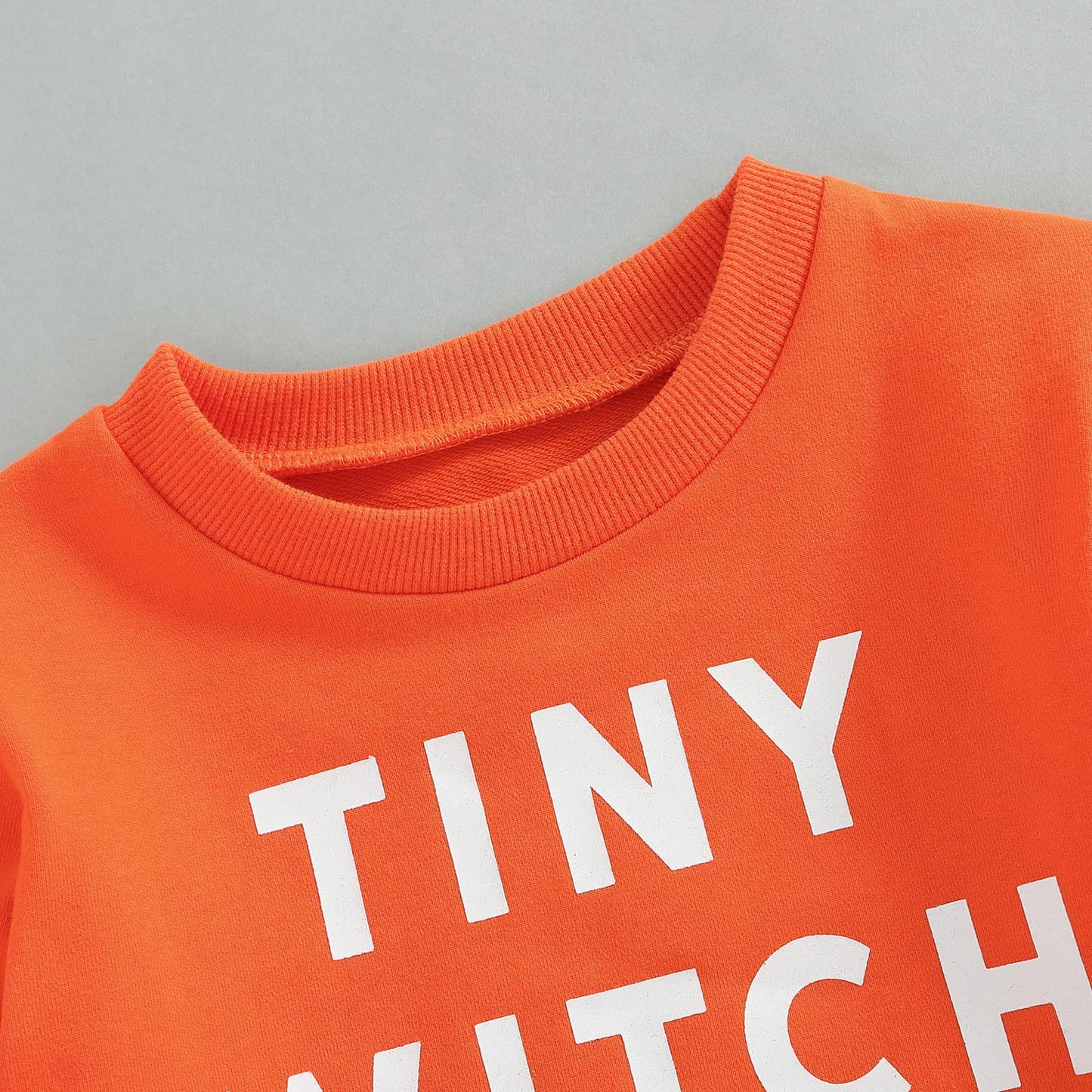 Mozikqin Toddler Baby Halloween Outfit Girl Boy Crewneck Sweatshirt Long Sleeve Letter Pullover Sweater Cute Fall Clothes (Tiny