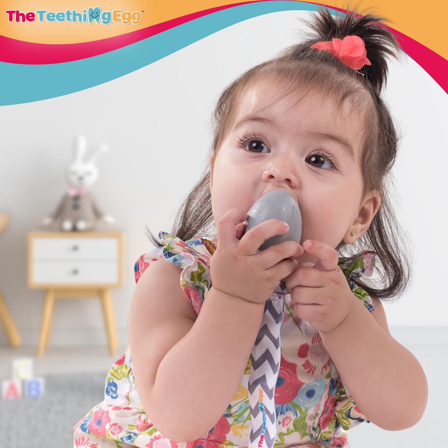 The Official Teething Egg Baby Teether - Infant Development Toys, Teether for 3, 4, 6, 12 Up to 18 Months Old Boy or Girl, Senso