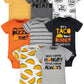 Onesies Brand Baby Boys' 8-Pack Short Sleeve Mix & Match Bodysuits, Grey Hungry, 0-3 Months